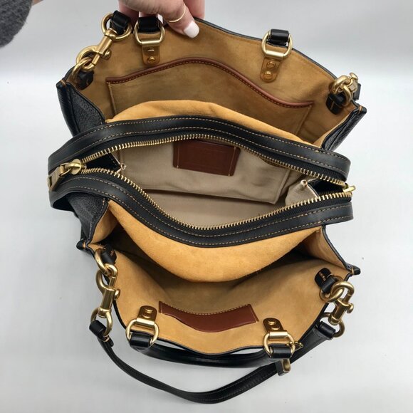 Coach Black Pebbled Leather Rouge Handbag CD940 - Picture 10 of 11